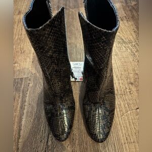 Zara  Snake Skin Heeled Boots Brand New with Tag